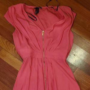 H&M Hot pink gold zipper dress